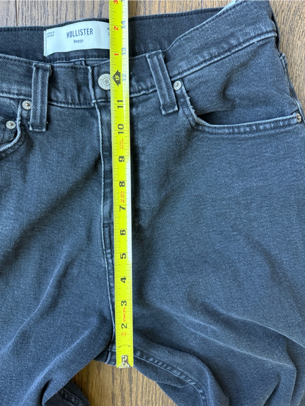 Hollister Men’s Washed Black Baggy Straight Leg Faded Jeans Size 30x32 - Picture 7 of 8